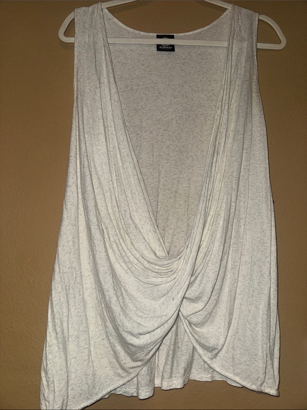 Casual Draped Sleeveless Top in Heather White